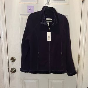 NWT fleece purple zip up jacket XXL